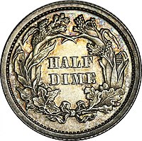 Longacre's reverse for the half dime (1860–1873)