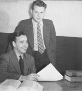 Black and white photograph of Lawrence Splain and Robert Kaske