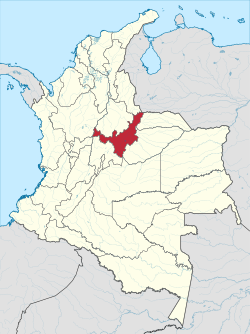 Location of Boyacá in Colombia