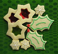 The six-pointed stars are filled with hard candy. The others are decorated with frosting.