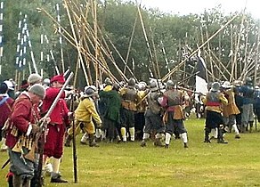 Reenactment of the 1642 Civil War Battle of Turnham Green