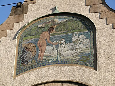 Mosaics designed by Oskar Graf for Merkel’sches Schwimmbad [de] in Esslingen am Neckar, Germany (1905–1907)