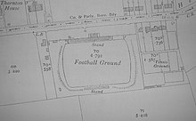 A map showing the Fulfordgate association football ground and its surroundings