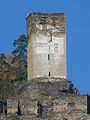 Hakenkreuz am Turm von Schloss Hochkraig bei Frauenstein (Kärnten)