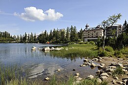present picture of the hotel from Strbske pleso lake