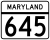 Maryland Route 645 marker