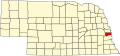 State map highlighting Sarpy County