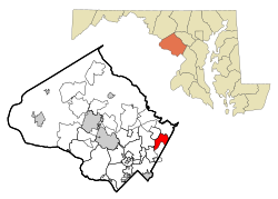 Location of Fairland, Maryland