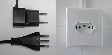 Brazilian 10 ampere socket and plugs