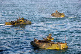 Landing ship dock amphibious vehicles.