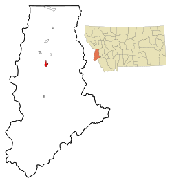 Location of Hamilton, Montana