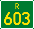 Regional route R603 shield