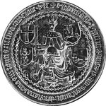 Seal of Sigismund Kęstutaitis with Vytis (Waykimas) in his left hand, 15th century