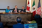 Secretary Blinken with Mexican Foreign Secretary Marcelo Ebrard and Canadian Foreign Minister Mélanie Joly in Mexico City, Mexico, January 2023