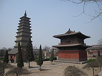 The nine-story Xumi Pagoda, Hebei, China, built in 636