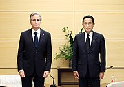 Secretary Blinken with Japanese Prime Minister Fumio Kishida in Tokyo, July 2022
