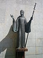 Statue of Oliba at the main gate of Ripoll monastery