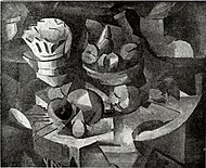 Albert Gleizes, 1911, Stilleben, Nature Morte, Der Sturm postcard, Sammlung Walden, Berlin. Collection Paul Citroen, sold 1928 to Kunstausstellung Der Sturm, requisition by the Nazis in 1937, and missing since.