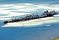 The wreck of Maud near Cambridge Bay, on the south coast of Victoria Island in Nunavut, Canada in 1998.