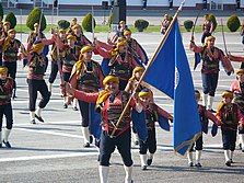 Men marching in traditional seymen costumes (2008)