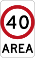 (R4-10) 40 km/h Speed Limit Zone Area