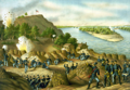 Siege of Vicksburg--13, 15, & 17 Corps, Commanded by Gen. U.S. Grant, assisted by the Navy under Admiral Porter--Surrender, July 4, 1863, by Kurz and Allison (circa 1888)