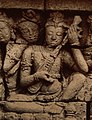 Hindu, Buddhist. Brodobudur, second gallery, main wall. Lute with frets