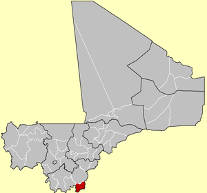 Location of the Cercle of Kadiolo in Mali