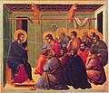 Image 5Jesus' Farewell Discourse to his eleven remaining disciples after the Last Supper, from the Maestà by Duccio (from Jesus in Christianity)