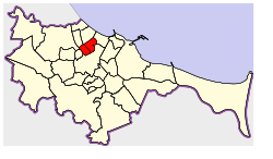 Location of Zaspa within Gdańsk