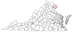 State map highlighting Falls Church