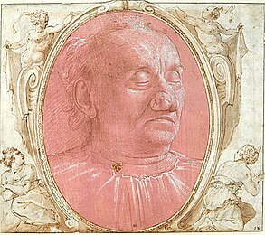 Head of an Old Man. Metalpoint drawing on pink paper, heightened with white. 28.1 cm x 21.5 cm. Nationalmuseum, Stockholm.