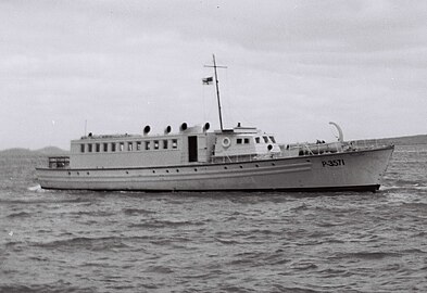 HMNZS Kahu, FML411, was used post war ferrying passengers at Auckland in New Zealand