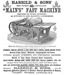 1867 advertisement for Harrild & Sons