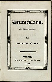 „Deutschland. Ein Wintermärchen.“ Einband (Interimsbroschur) der ersten Separatausgabe 1844