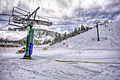 Hoodoo Ski Area's Big Green Machine chair lift takes skiers and riders from the base to the summit