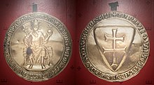Béla IV of Hungary, king, royal, seal, gold, golden bull, Hungary, double cross, Hungarian coat of arm