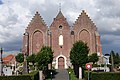 Church hall or hallekerk (hallekerk), made up of three naves, Romanesque A runic-shaped design on the gable of the church, on the left