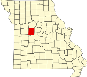 Map of Missouri highlighting Pettis County