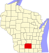 State map highlighting Dane County
