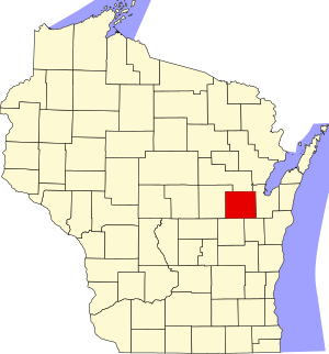 Map of Wisconsin highlighting Outagamie County