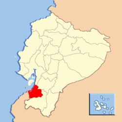 Location of El Oro Province in Ecuador.