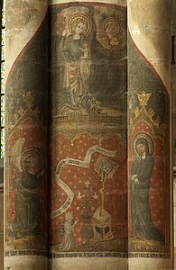 Epitaph of Jacques Poulain, with Fresco of the Virgin (14th c.)