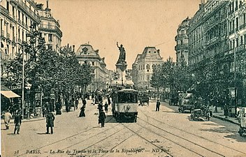 Elektrische Straßenbahn zu Beginn des 20. Jahrhunderts.