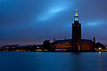 Stockholm City Hall at dusk