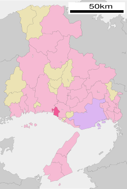 Location of Takasago in Hyōgo Prefecture