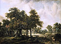 Meindert Hobbema Wooded Landscape with Farmsteads (c. 1665)