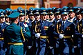 Air Force officers during the 2016 Moscow Victory Day Parade wearing the former open-collar parade uniforms
