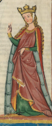 Figure of a standing queen, often wrongly used to illustrate articles about Eleanor