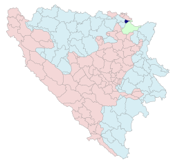 Location of Donji Žabar within Bosnia and Herzegovina